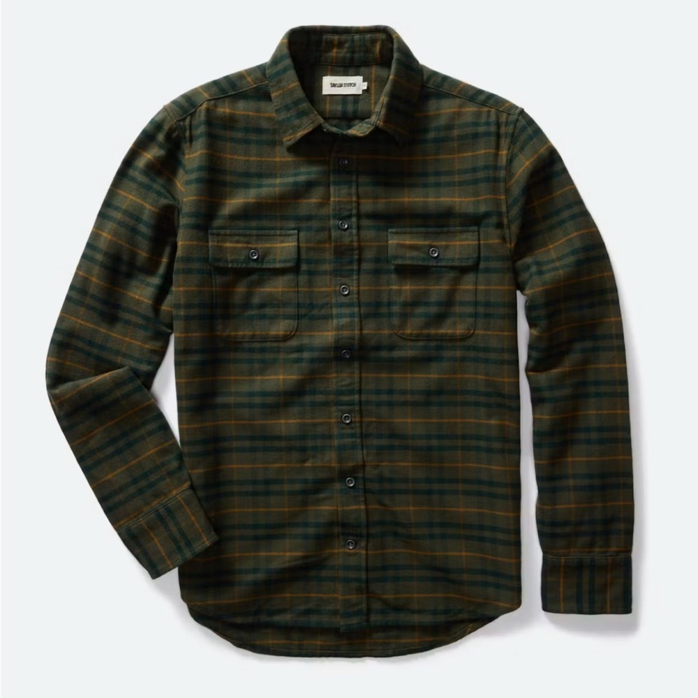The Yosemite Organic Cotton Flannel Chamois Shirt
 in Dark Forest Plaid